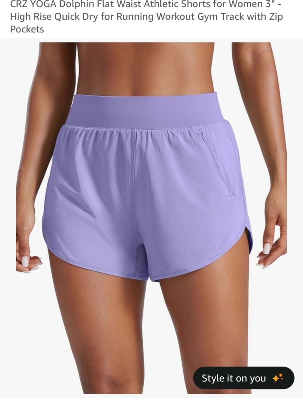 CRZ YOGA Lavender High-Rise Athletic Dolphin Shorts for Women